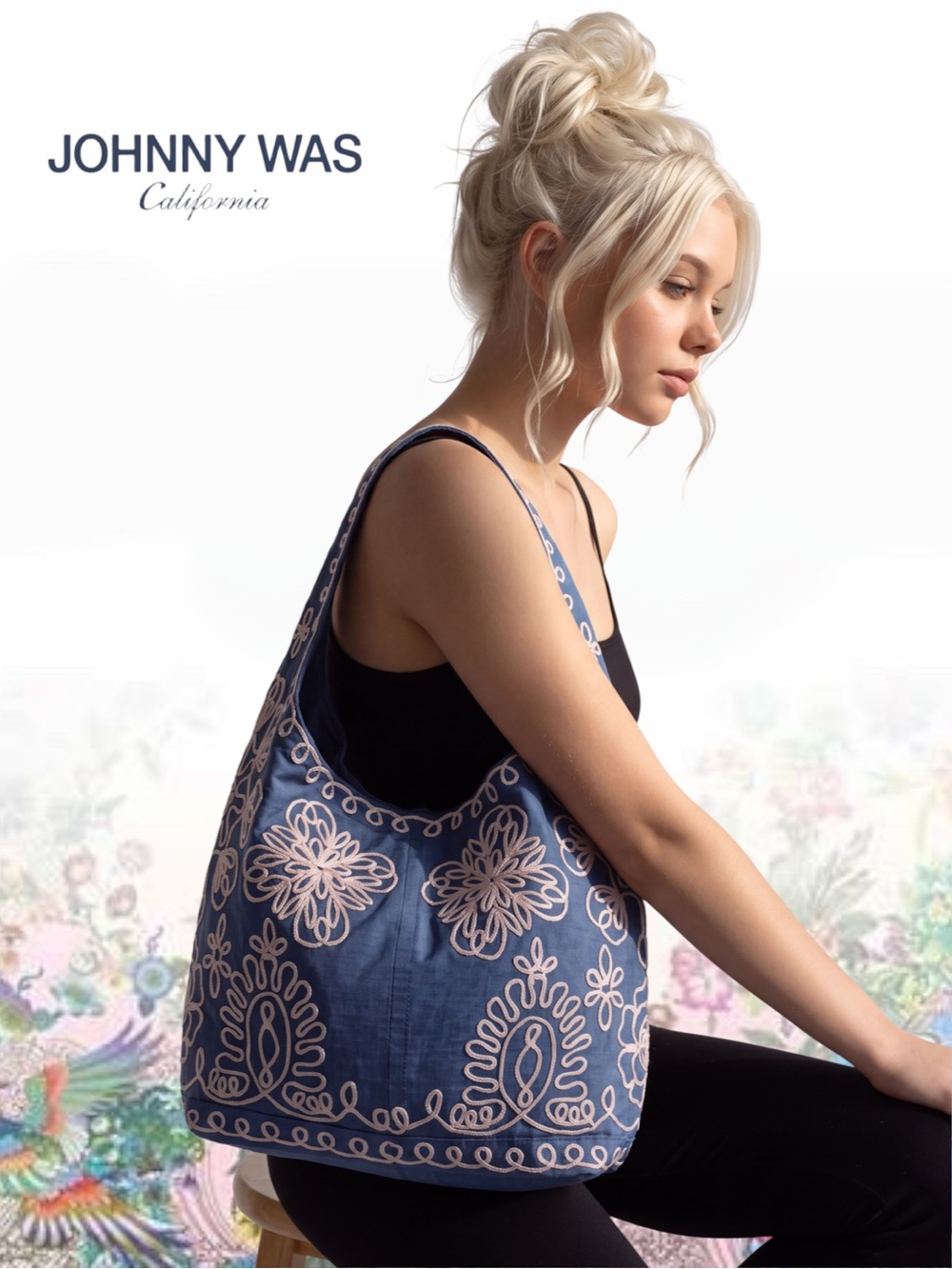 NWT Johnny Was Pieter Sutash Denim Bucket Bag Indigo – Brand New!